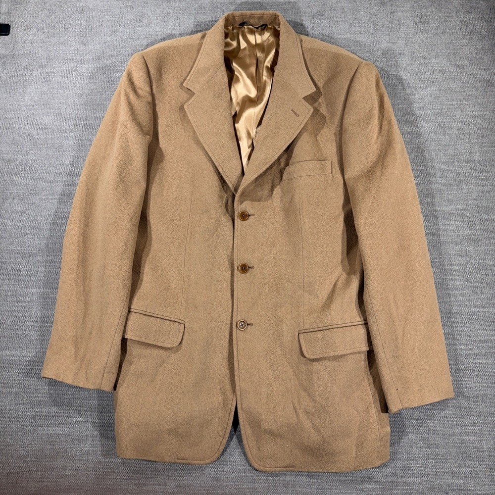 Made in Italy Blazer Mens 44 Camel Tan Excellent 100% Camel Hair Sport Coat